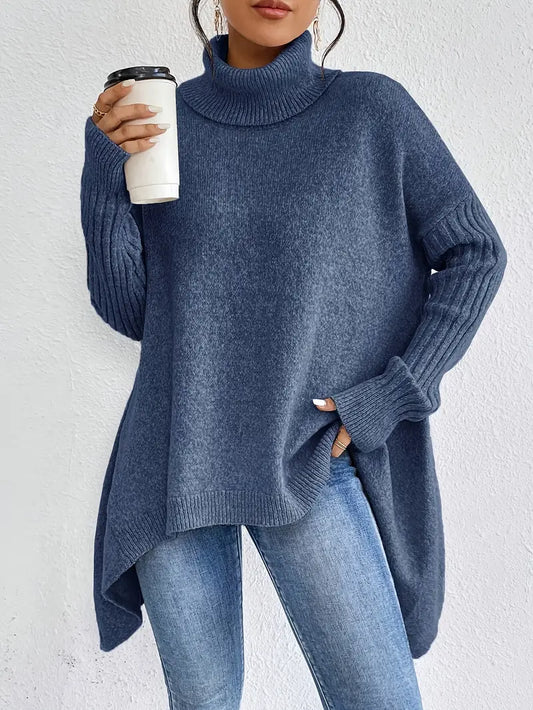 BRIGITTE – LONG ROLL NECK PULLOVER