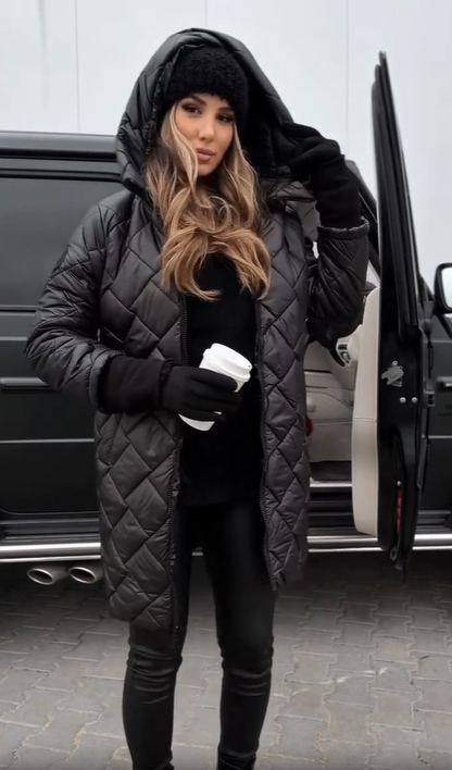 Anna | Elegant Quilted Winter Jacket with Warm Hood