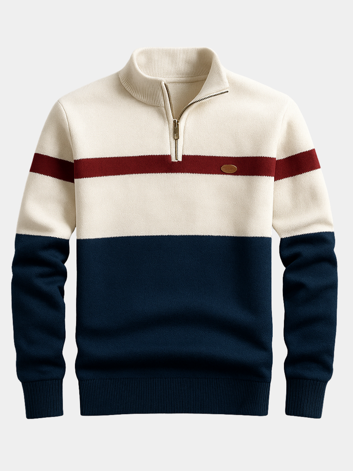 AVELYN LONDON™ | Men's Zip Neck Jumper