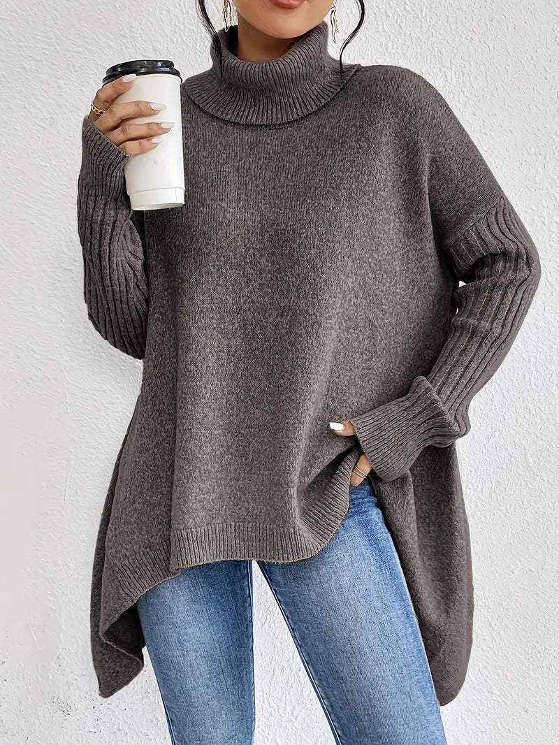 BRIGITTE – LONG ROLL NECK PULLOVER
