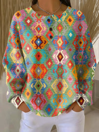 Tilde | Colorful Sweater with Checkered Pattern