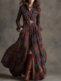 Avelyn™ - Maxi Check Shirt Dress