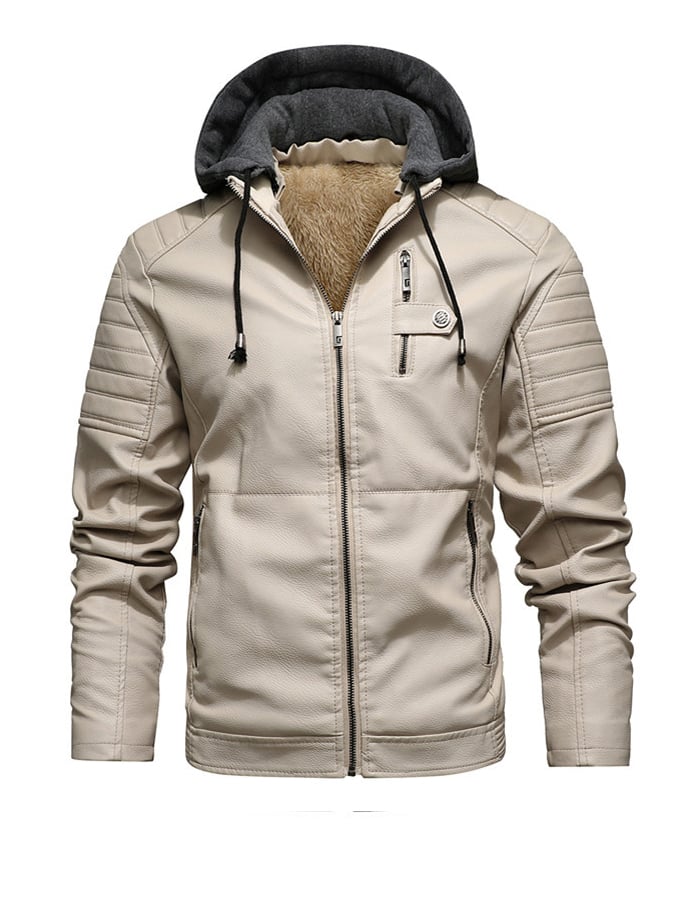 DANIEL™ | HOODED JACKET WITH LEATHER EFFECT AND ZIP
