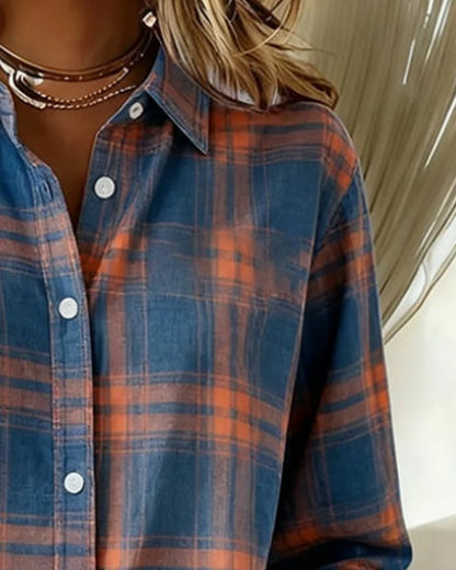 Daisy™ | Shirt with Check Pattern and Notched Collar