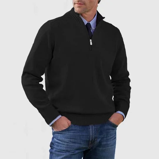 AVELYN LONDON™ | Elegant Mid-Zip Men's Jumper