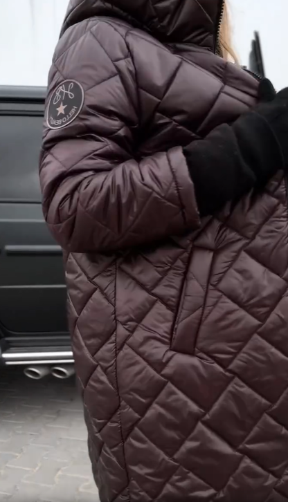 Anna | Elegant Quilted Winter Jacket with Warm Hood