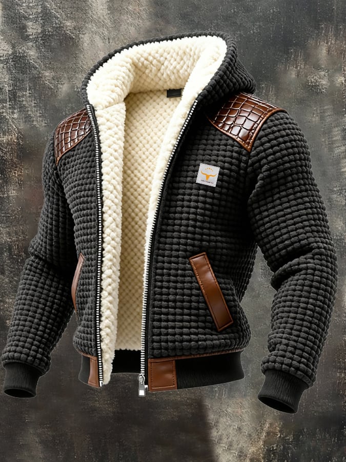 JULIAN™ | TEXTURED JACKET WITH EMBOSSED LEATHER