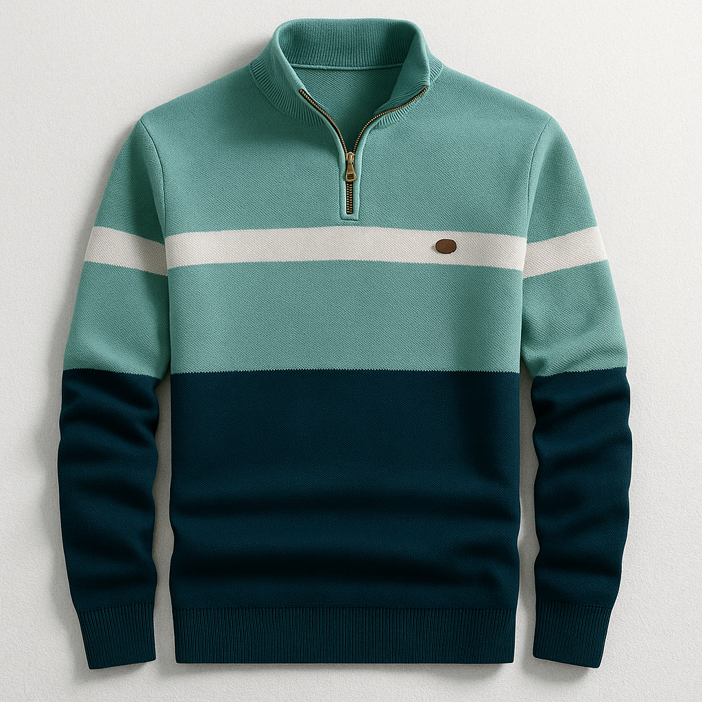 AVELYN LONDON™ | Men's Zip Neck Jumper