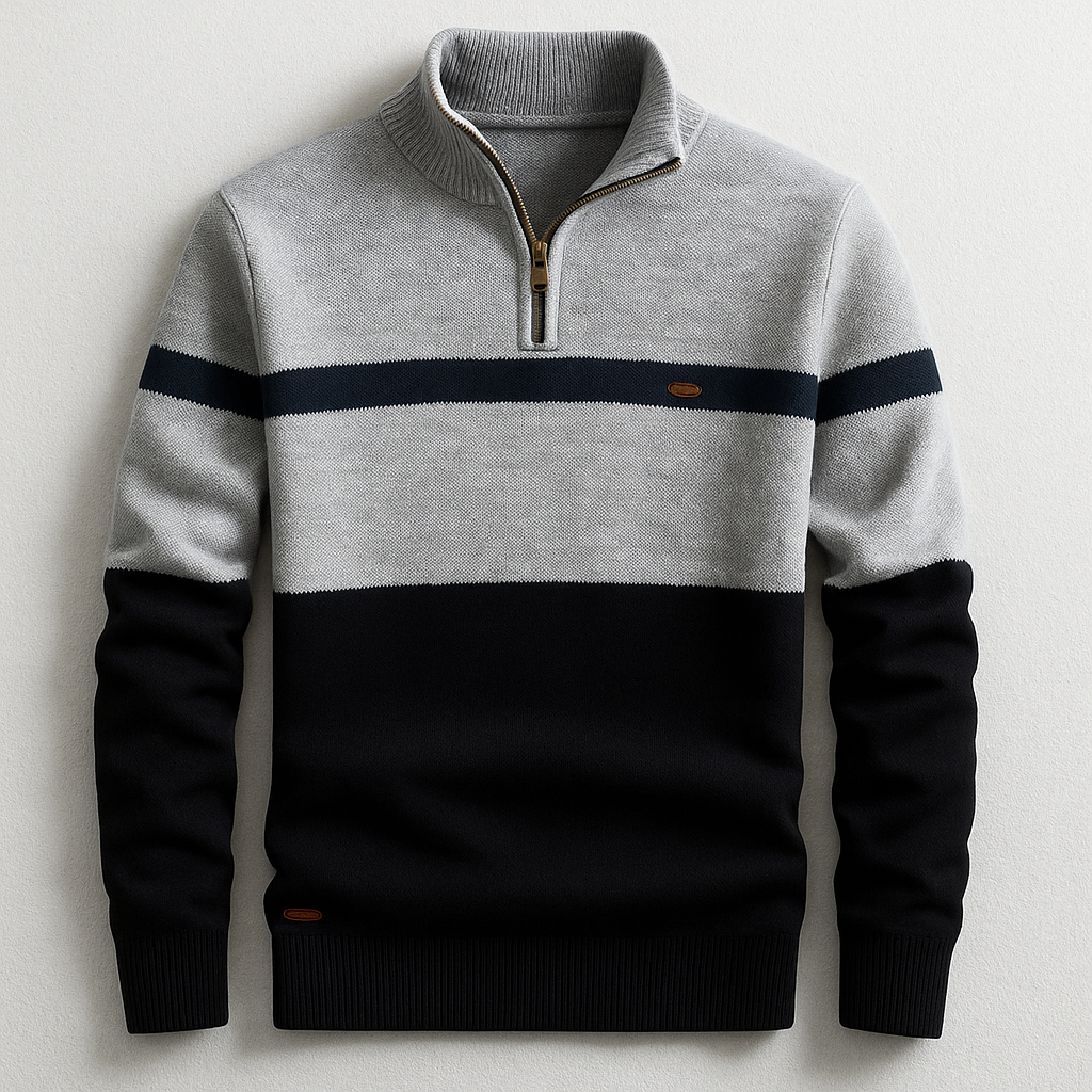 AVELYN LONDON™ | Men's Zip Neck Jumper