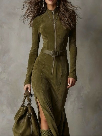 Avelyn™ | Alessia Suede Long Dress