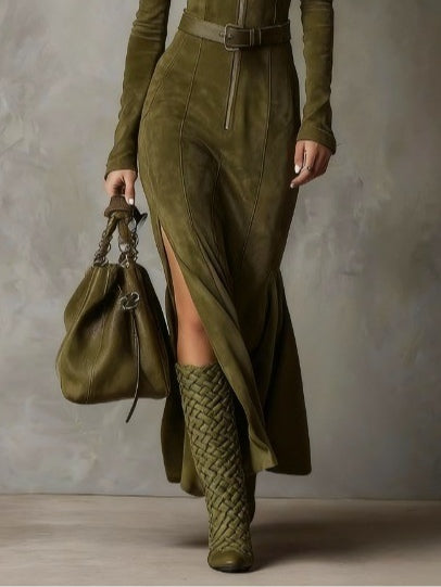 Avelyn™ | Alessia Suede Long Dress