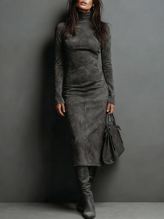 Avelyn™ | Frosina Suede Midi Dress