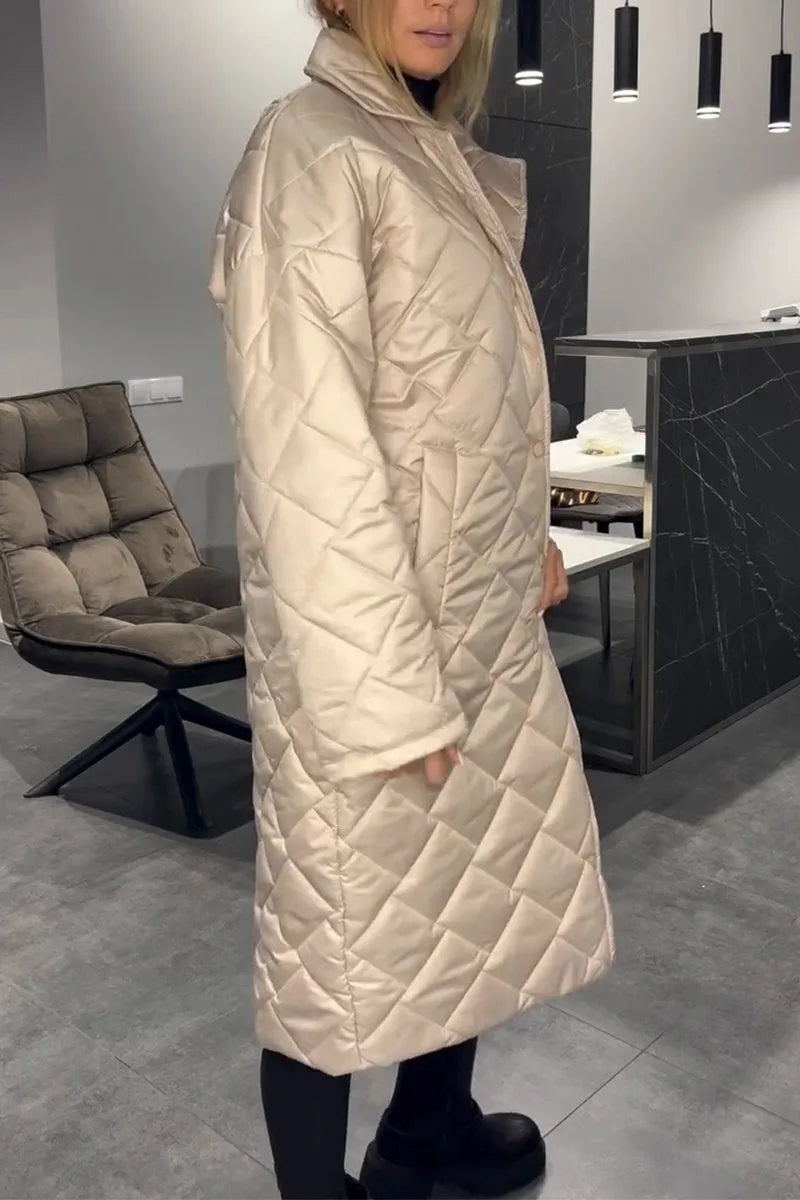 Beata | Reversible Quilted Coat with Leopard Print Lining