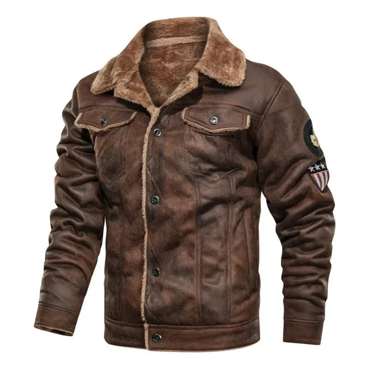 Daniel™ | Elegant Warm Fleece Leather Jacket