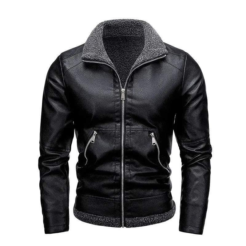 Jim™ | Elegant Leather Jacket with Fleece Lining