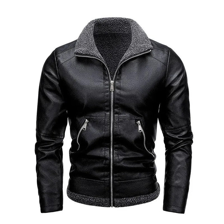 Jim™ | Elegant Leather Jacket with Fleece Lining