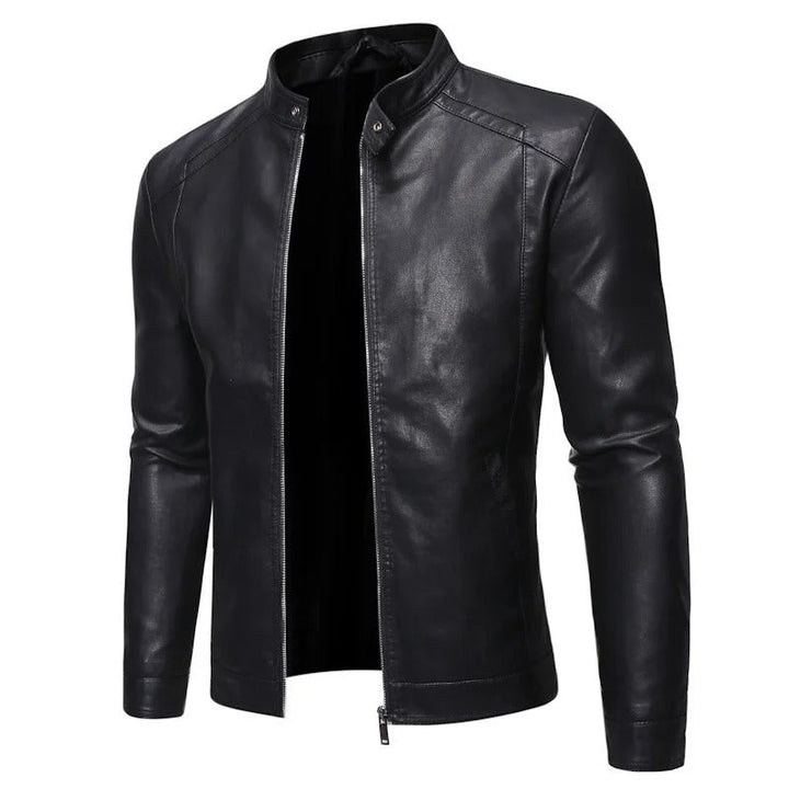 Jacob™ | Leather Jacket with Stand-Up Collar