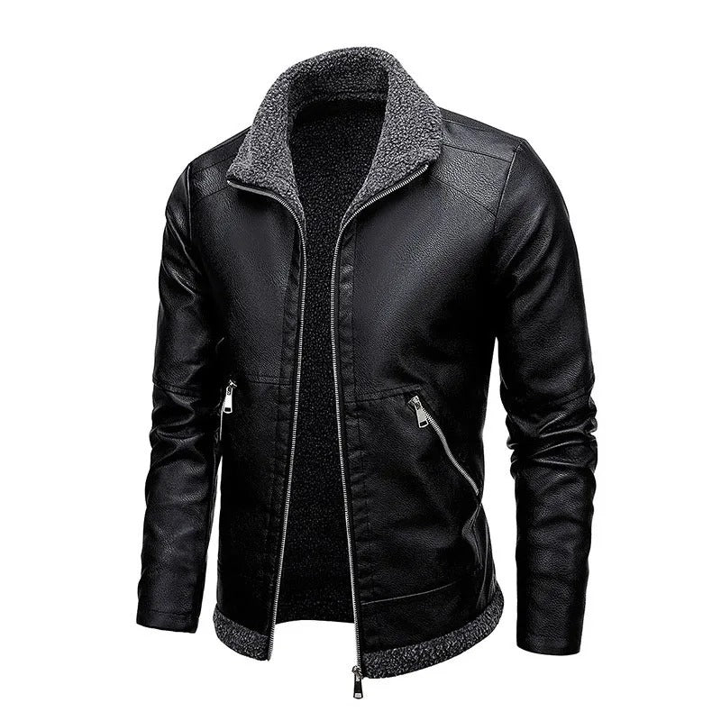 Jim™ | Elegant Leather Jacket with Fleece Lining