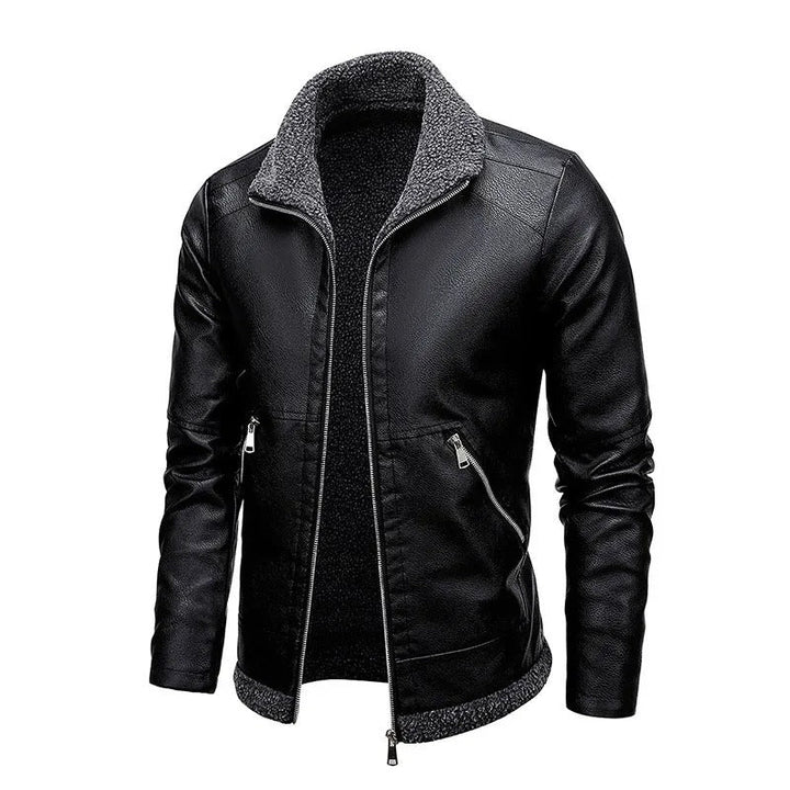 Jim™ | Elegant Leather Jacket with Fleece Lining