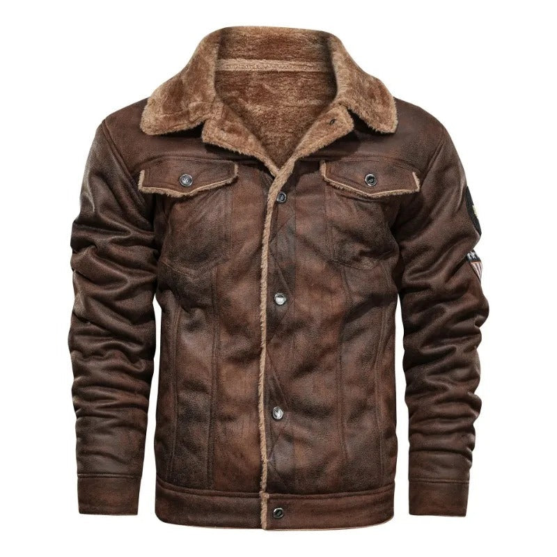 Daniel™ | Elegant Warm Fleece Leather Jacket