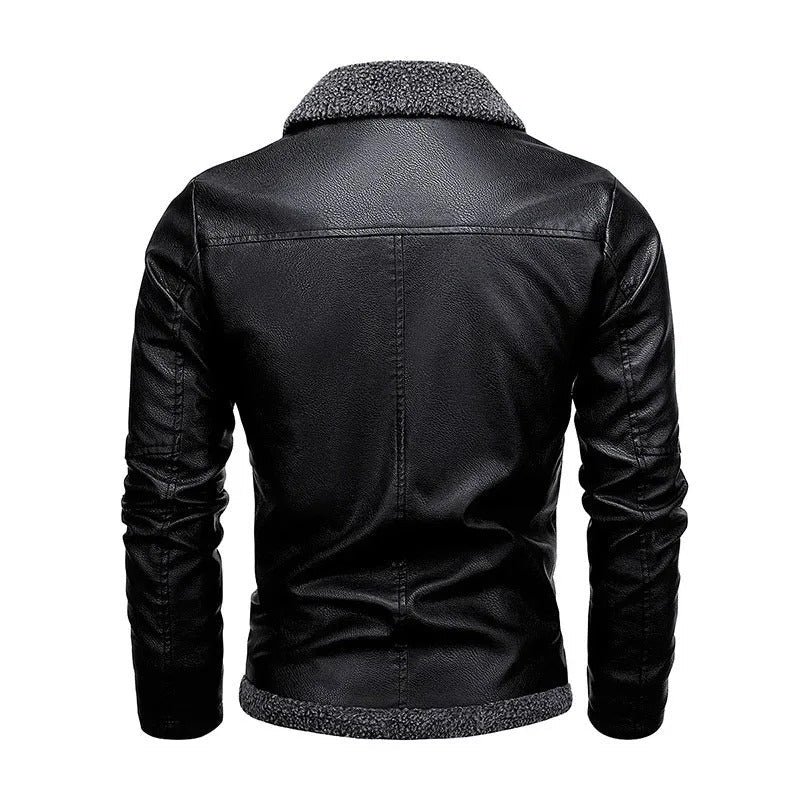 Jim™ | Elegant Leather Jacket with Fleece Lining