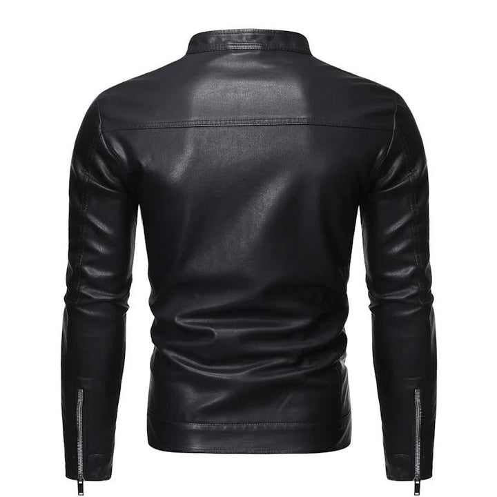Jacob™ | Leather Jacket with Stand-Up Collar