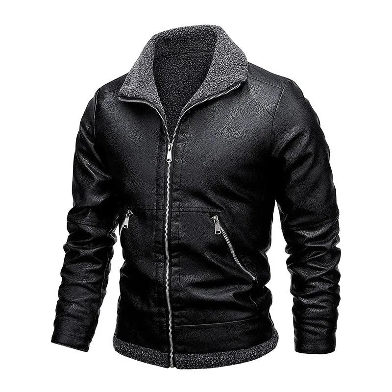 Jim™ | Elegant Leather Jacket with Fleece Lining
