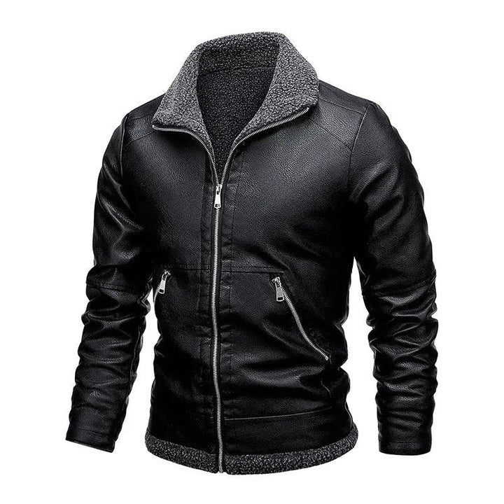 Jim™ | Elegant Leather Jacket with Fleece Lining