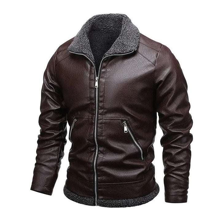 Jim™ | Elegant Leather Jacket with Fleece Lining