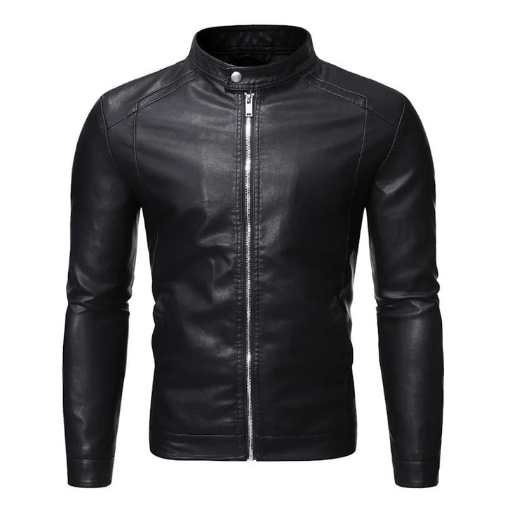 Jacob™ | Leather Jacket with Stand-Up Collar