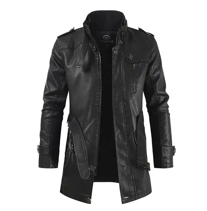 Jack™ | Elegant Long Leather Biker Jacket
