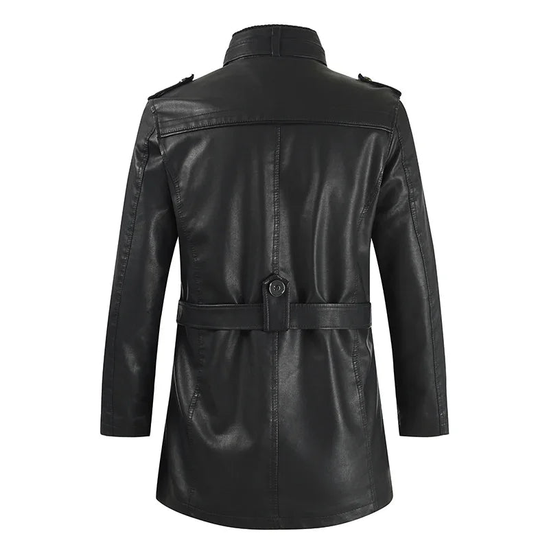Jack™ | Elegant Long Leather Biker Jacket