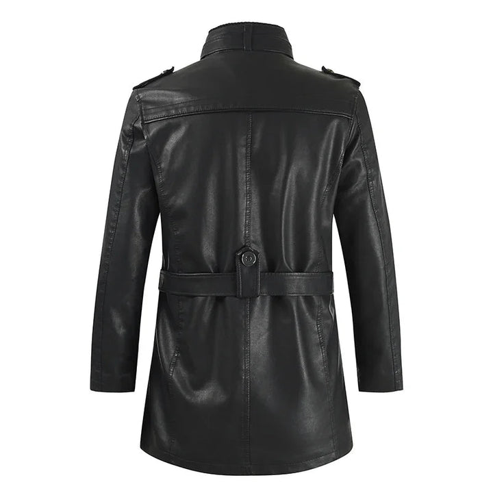 Jack™ | Elegant Long Leather Biker Jacket