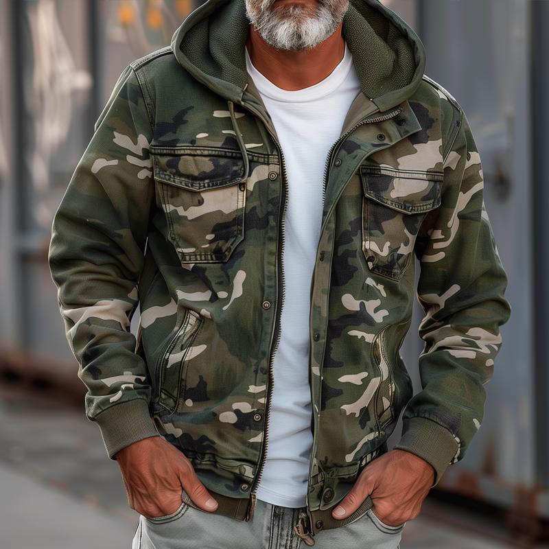 DAMIAN | WARM CAMOUFLAGE HOODED JACKET