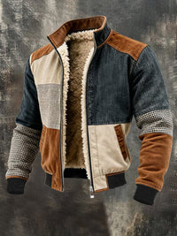Fabian™ | Warm Retro Patchwork Zip-Up Jacket
